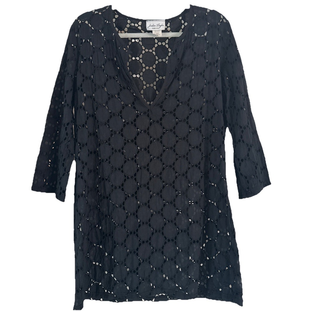 VTG Jordan Taylor  Tunic Dress/Swimsuit Eyelet Coverup Boho Whimsy Goth Fairy